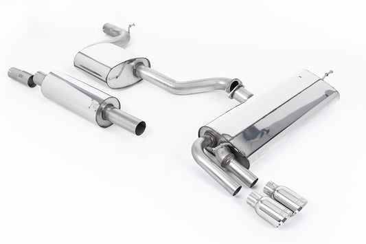 Seat Leon FR 1.8 TSI 180ps - Resonated (Quieter) Cat-Back Exhaust System with Polished GT-80 Trims