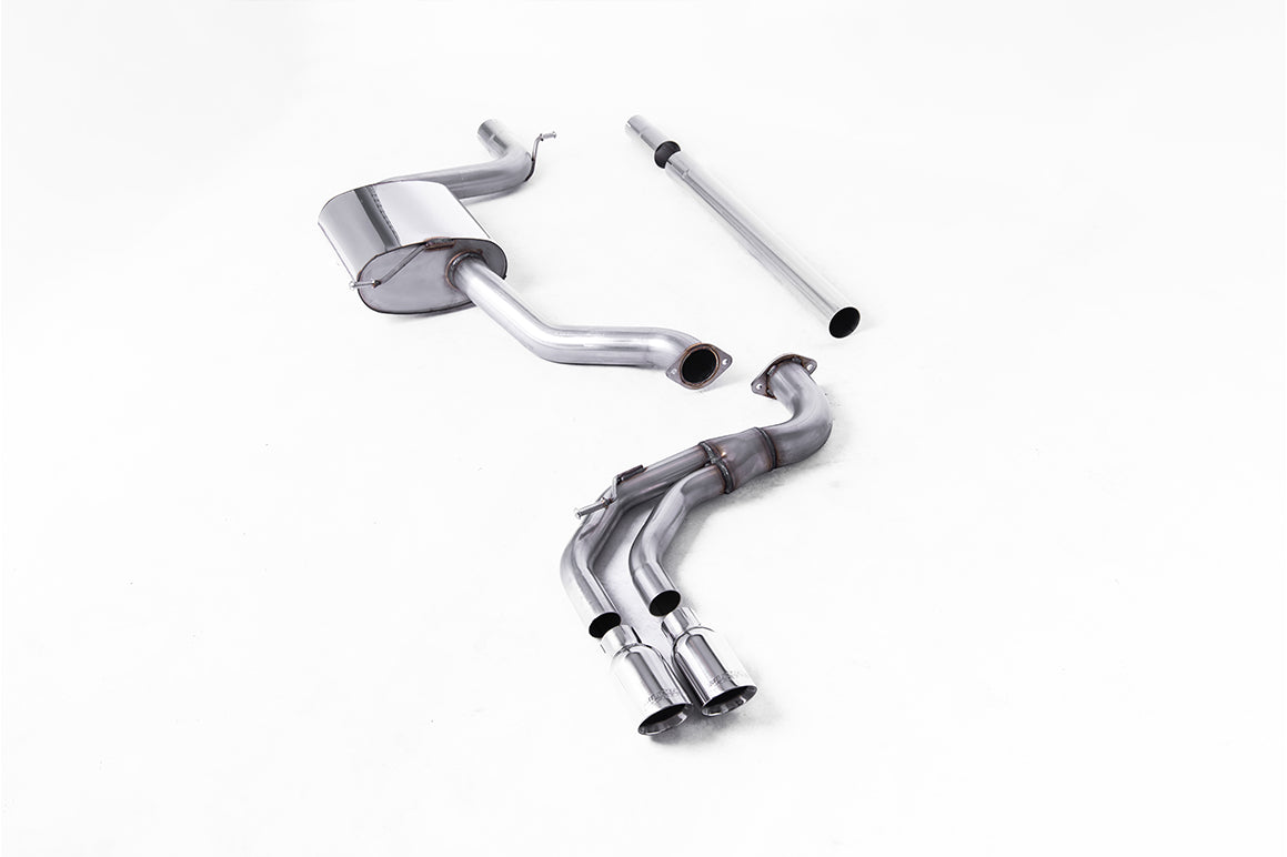 Seat Leon FR 1.8 TSI &amp; VW Golf MK7.5 1.5TSI - Non-Resonated (Louder) Cat-Back Exhaust System with Polished GT-80 Trims (GTD Style)