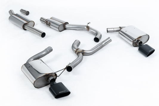 Seat Leon ST Cupra 300 (Non GPF Models) - Resonated (Quieter) Cat-Back Exhaust System with Cerakote Black Oval Tips