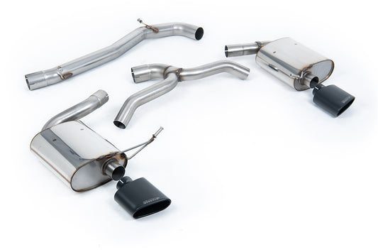 Seat Leon Cupra MK4 ST 310 &amp; ST Cupra 300 - Non-Resonated (Louder) Cat-Back Exhaust System with Cerakote Black Oval Tips