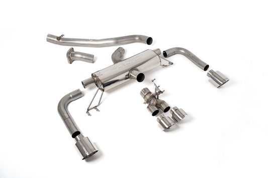 Toyota GR Corolla 1.6 Turbo - 3' Non Resonated Secondary Cat Back (Louder) with Polished GT Tips