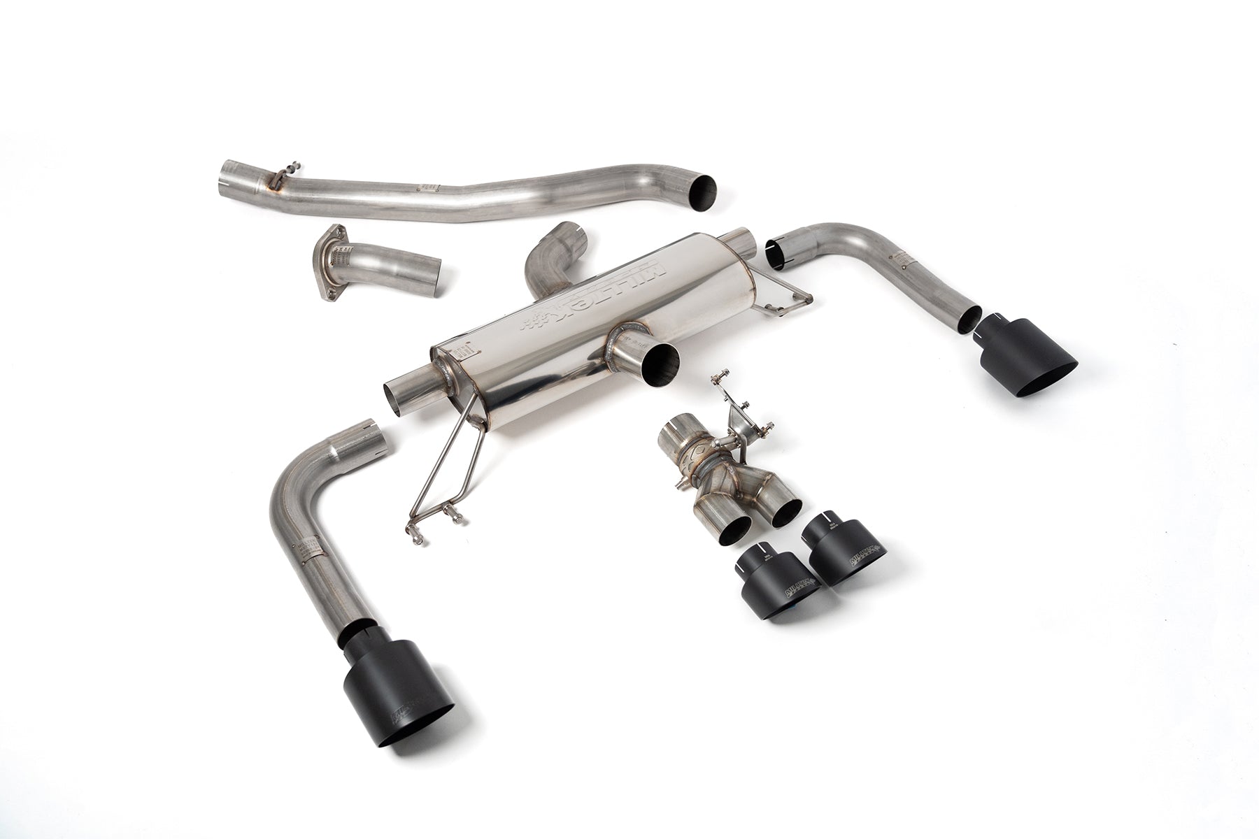 Toyota GR Corolla 1.6 Turbo - 3' Non Resonated Secondary Cat Back (Louder) with Cerakote Black GT Tips