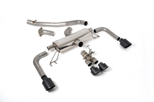 Toyota GR Corolla 1.6 Turbo - 3' Non Resonated Secondary Cat Back (Louder) with Cerakote Black GT Tips