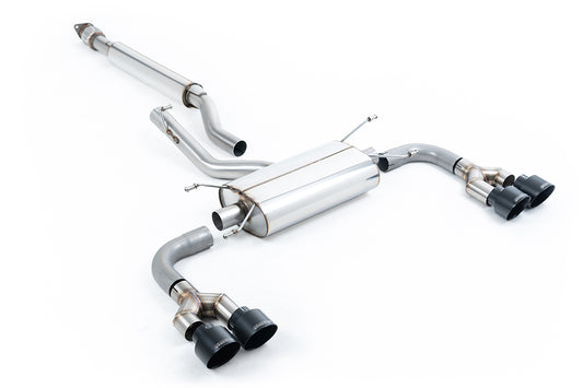 Toyota GR86 - Resonated (Quieter) Quad Outlet Cat Back for TRD Diffuser with Ceramic Black Tips