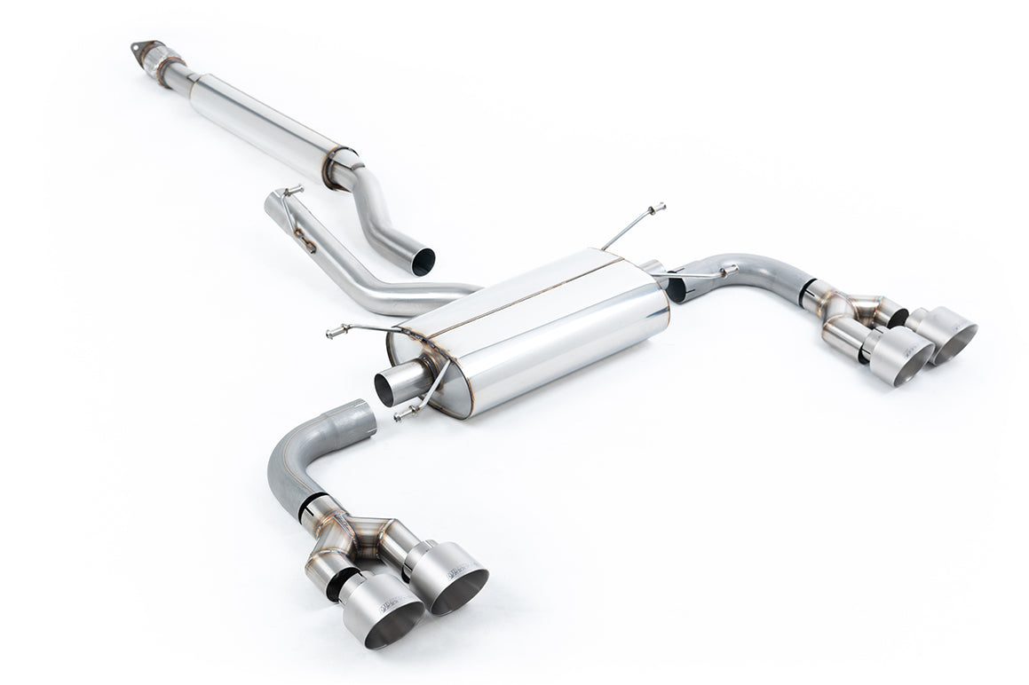Toyota GR86 - Resonated (Quieter) Quad Outlet Cat Back for TRD Diffuser with Brushed Titanium Tips