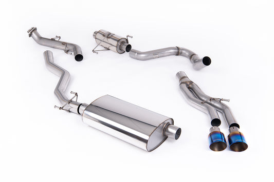Toyota Tacoma 2.4L Turbo Hybrid - Resonated Catback with 2 x GT-100 Burnt/Blue Titanium Tips
