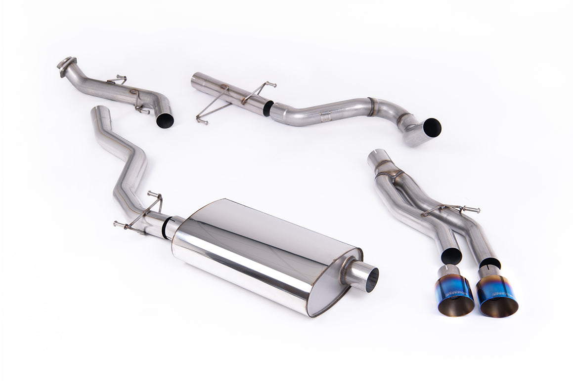Toyota Tacoma 2.4L Turbo Hybrid - Non-Resonated (Louder) Catback with 2 x GT-100 Burnt/Blue Titanium Tips