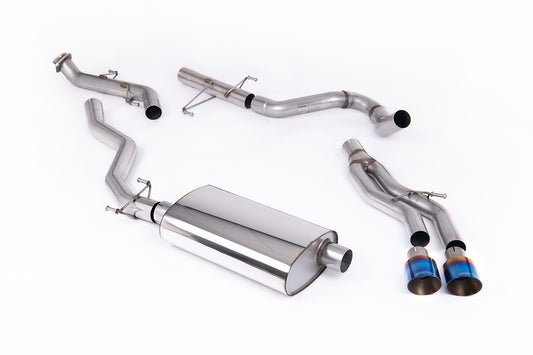Toyota Tacoma 2.4L Turbo Hybrid - Non-Resonated (Louder) Catback with 2 x GT-100 Burnt/Blue Titanium Tips