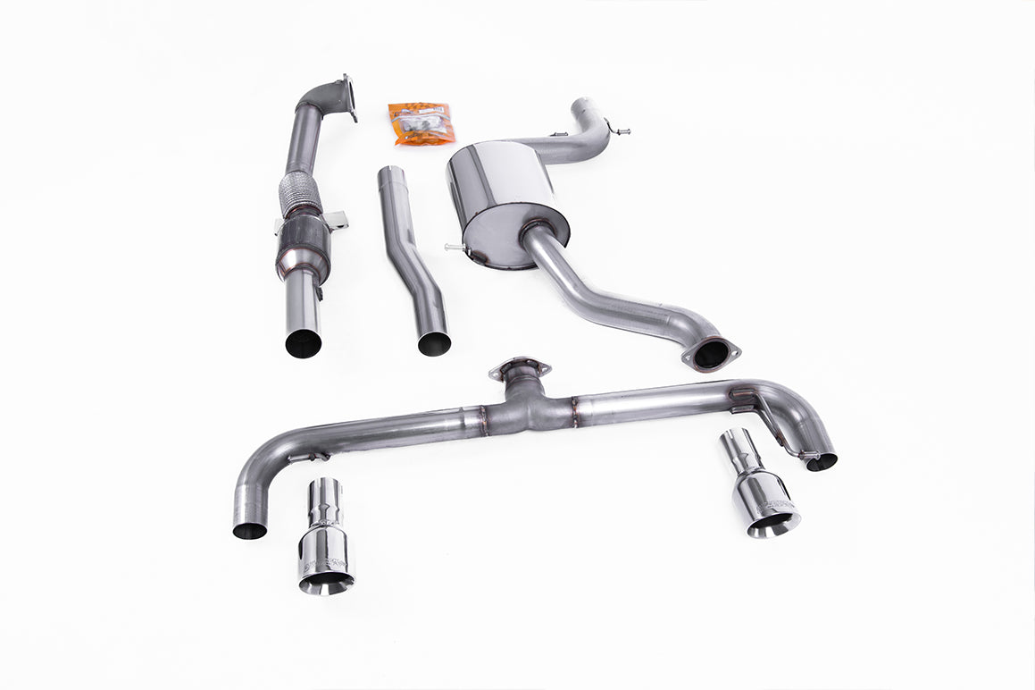 VW Golf GTI MK6/Scirocco R - Non-Resonated (Louder) Turbo-Back Exhaust System with Hi-Flow Sports Catalyst with Dual GT100 Trims