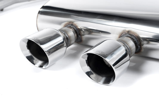 VW Golf GTi Mk5 - Non-Resonated (Louder) Cat-Back Exhaust System with GT100 Trims (For R32 Valance)