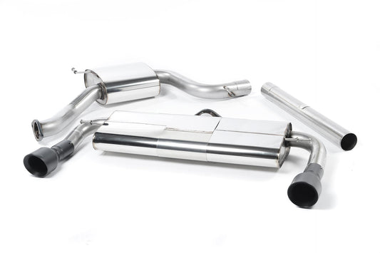 VW Golf GTI Mk7 Resonated (Quieter) Cat-Back Exhaust System with Matt Black Tips