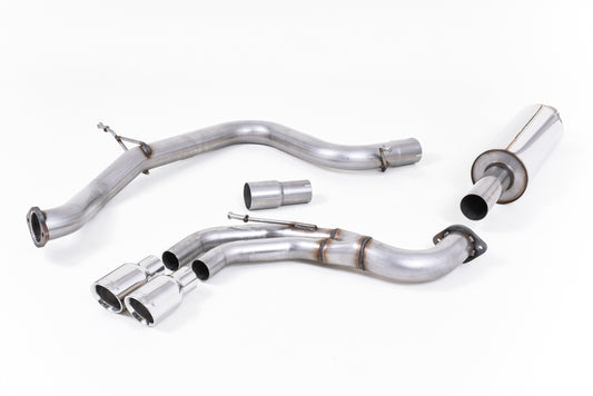 VW Golf GTI Mk7 - Resonated (Quieter) Cat-Back Exhaust System with Polished Tips