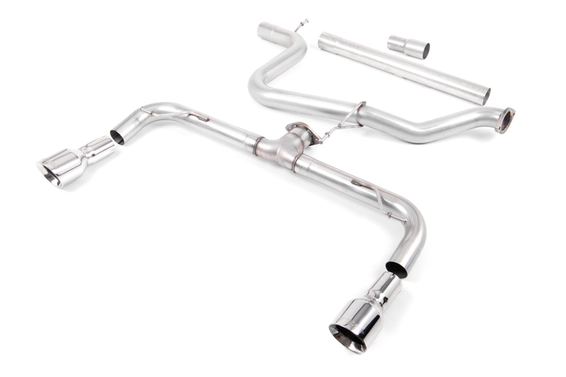 VW Golf GTD Mk7 - Non-Resonated (Louder) with Dual GT100 Tips Cat-Back Exhaust System (GTI Style)