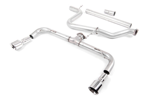 VW Golf GTD Mk7 - Non-Resonated (Louder) with Dual GT100 Tips Cat-Back Exhaust System (GTI Style)