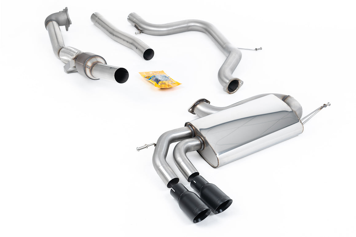 VW Golf Mk5 GTi 2.0T - Non-Resonated (Louder) Turbo-Back Exhaust System with Hi-Flow Sports Catalyst &amp; Cerakote Black Tips