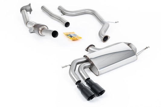 VW Golf Mk5 GTi 2.0T - Non-Resonated (Louder) Turbo-Back Exhaust System with Hi-Flow Sports Catalyst &amp; Cerakote Black Tips
