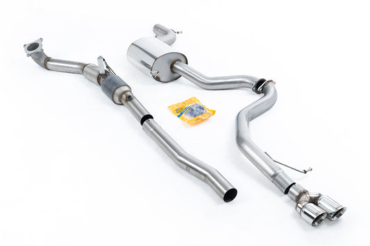 VW Jetta MK6 GLI 2.0T TSI - Resonated (Quieter) Turbo-Back Exhaust System with Hi-Flow Sports Catalyst &amp; Twin Polished Tips