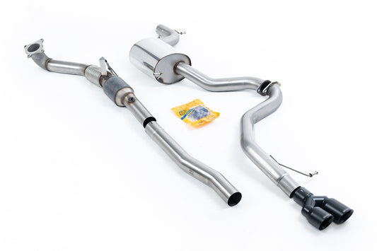 VW Jetta MK6 GLI 2.0T TSI - Resonated (Quieter) Turbo-Back Exhaust System with Hi-Flow Sports Catalyst &amp; Twin Cerakote Black Tips
