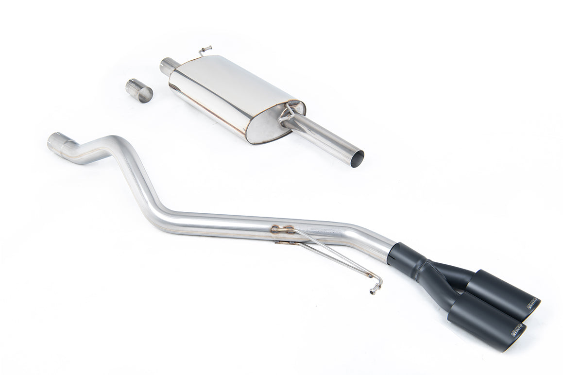 VW T6 SWB 2.0TSI Petrol - Road+ Cat-Back Exhaust System with Twin Cerakote Black Oval Outlets