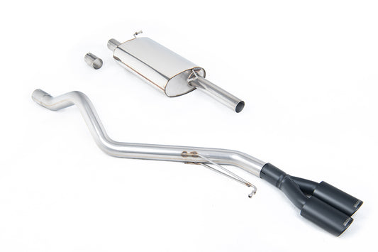 VW T6 SWB 2.0TSI Petrol - Road+ Cat-Back Exhaust System with Twin Cerakote Black Oval Outlets