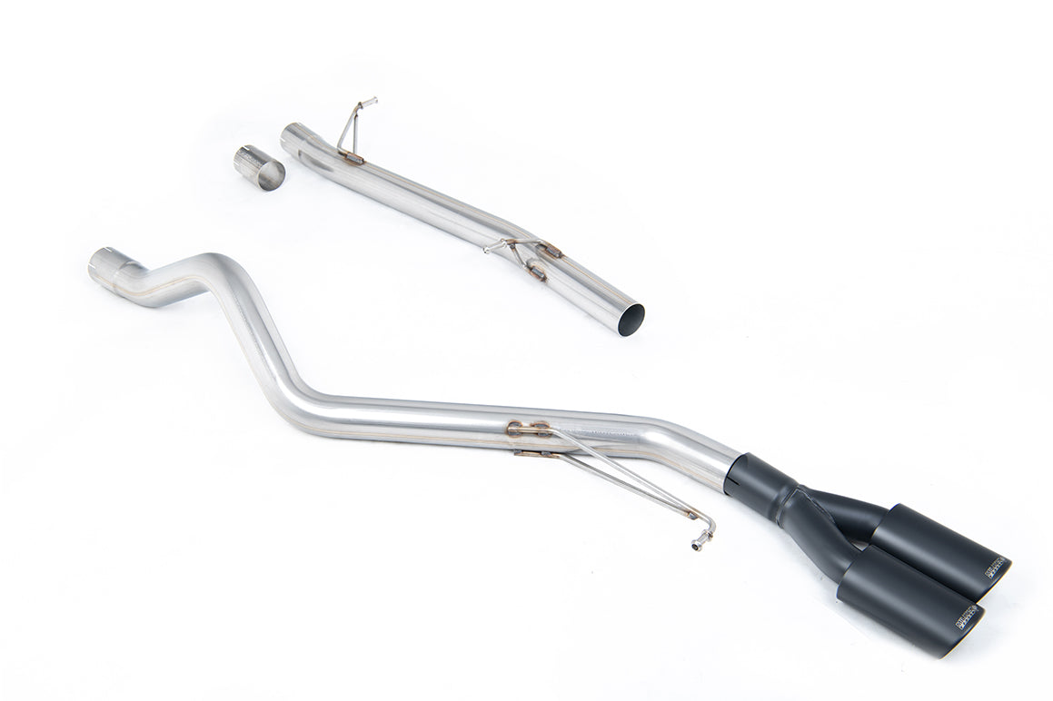 VW T6 SWB 2.0TSI Petrol - Non-Resonated (Louder) Cat-Back Exhaust System with Twin Cerakote Black Oval Outlet