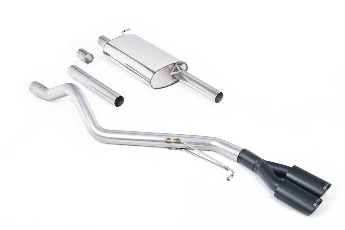 VW T6 LWB 2.0TSI Petrol - Road+ Cat-Back Exhaust System with Twin Cerakote Black Oval Outlets