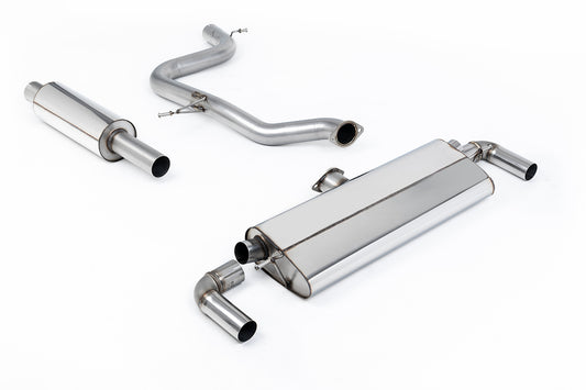 VW Golf MK7.5 GTI (Incl Performance Pack/Non GPF) - Resonated (Quieter) Cat-Back Exhaust System with GT-100 Polished Trims