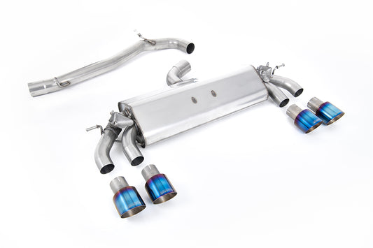 VW Golf MK7.5 R 2.0 TSI 300ps/310ps (76mm Systems) - Non-resonated (louder) GPF/OPF Back Exhaust System with Burnt Titanium GT-100 Round Tips