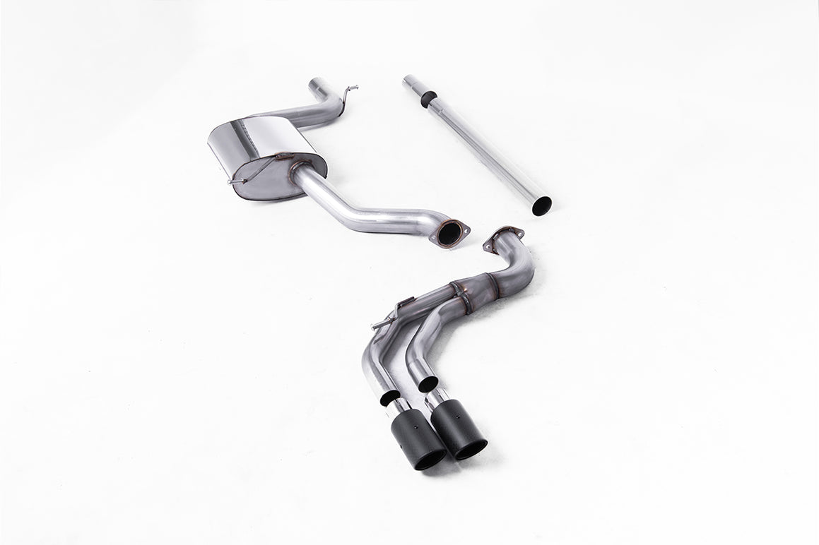 Seat Leon FR 1.8 TSI &amp; VW Golf MK7.5 1.5TSI - Non-Resonated (Louder) Cat-Back Exhaust System with Carbon Trims (GTD Style)