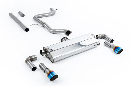 VW Golf MK7.5 1.5TSI Evo GT &amp; R-Line - Non-Resonated (Louder) Cat-Back Exhaust System with Burnt Titanium Trims (GTI Style)