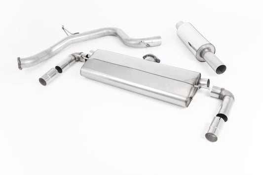 VW Golf MK7.5 GTI (TCR &amp; Performance Pack - GPF Models) - Resonated (Quieter) Cat-Back Exhaust System with GT-100 Titanium Trims