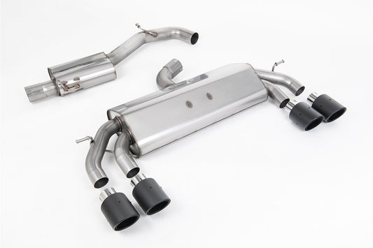 VW Golf R MK7.5 2.0 TSI 310ps (Non GPF Models &amp; 76mm systems) - Non-Valved &amp; Resonated (Quieter) Cat-Back Race Exhaust System with Carbon JET-100 Round Tips