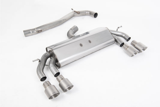 VW Golf R MK7.5 2.0 TSI 310ps (Non GPF Models &amp; 76mm systems) - Non-Valved &amp; Non-Resonated (louder) Cat-Back Race Exhaust System with Titanium GT-100 Round Tips