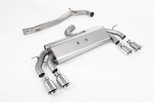 VW Golf R MK7.5 2.0 TSI 310ps (Non GPF Models &amp; 76mm systems) - Non-Valved &amp; Non-Resonated (Louder) Cat-Back Race Exhaust System with Polished GT-100 Round Tips