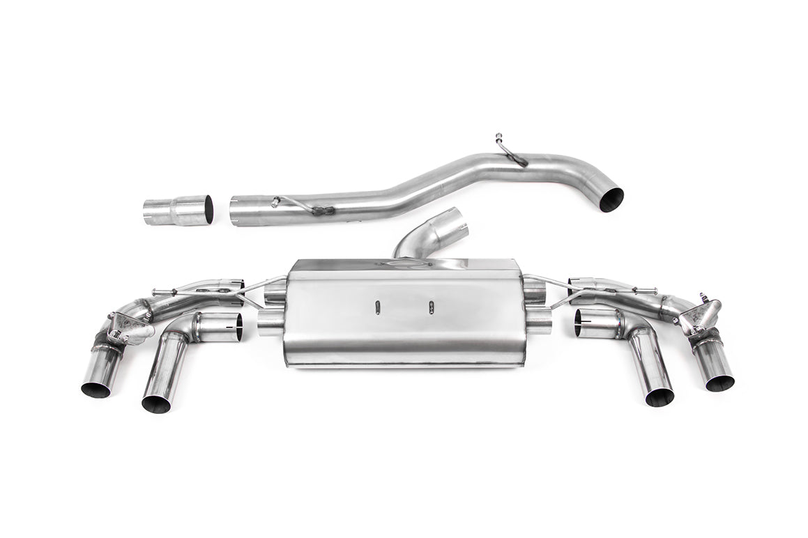 VW Golf R MK8/MK8.5 - 80MM Non-Resonated (Louder) OPF Back Exhaust System with Cerakote Black GT-115 Trims