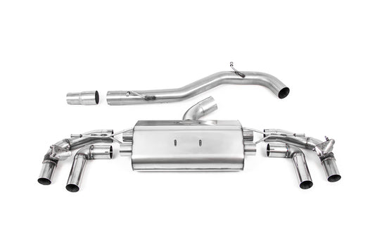 VW Golf R MK8/MK8.5 - 80MM Non-Resonated (Louder) OPF Back Exhaust System with Titanium GT-115 Trims