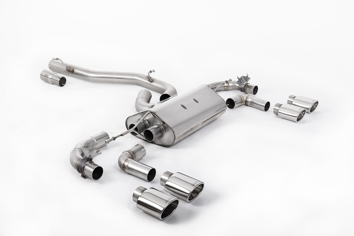 VW Golf R Mk7.5 - 80mm / 3.15 inch Valved Non Resonated (Louder) Race System with Polished Oval Trims