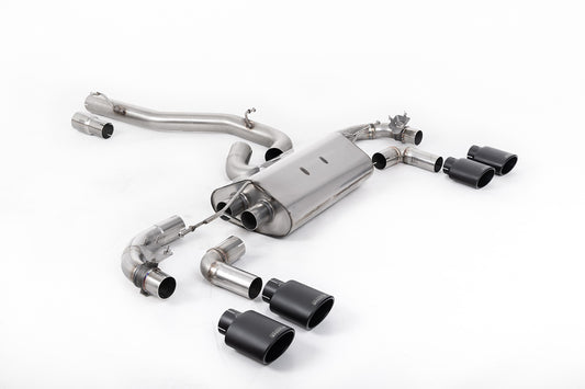 VW Golf R Mk7.5 - 80mm / 3.15 inch Valved Non Resonated (Louder) Race System with Cerakote Black Oval Tips