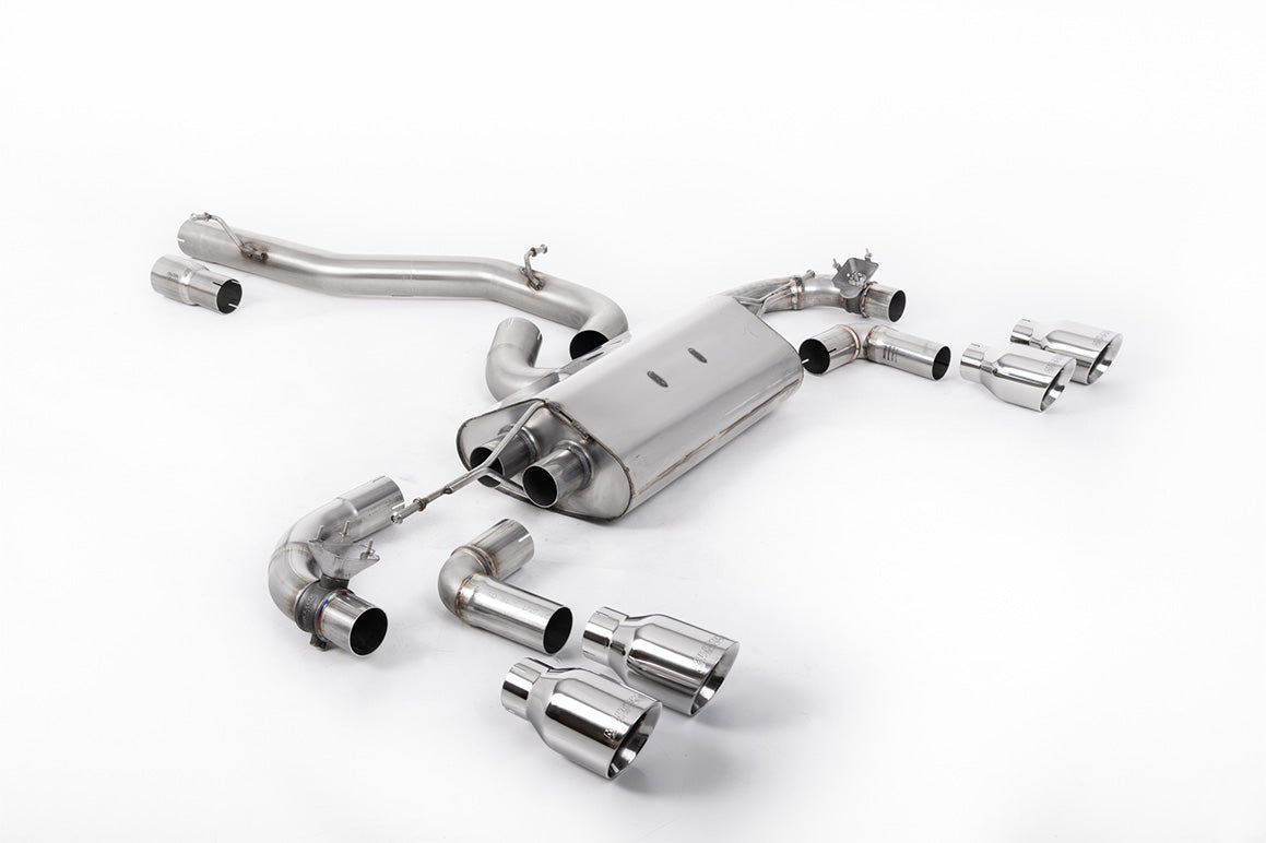VW Golf R Mk7.5 - 80mm / 3.15 inch Valved Non Resonated (Louder) Race System with Polished Trims