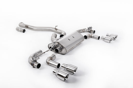 VW Golf R Mk7.5 - 80mm / 3.15 inch Valved Non Resonated (Louder) Race System with Polished Trims
