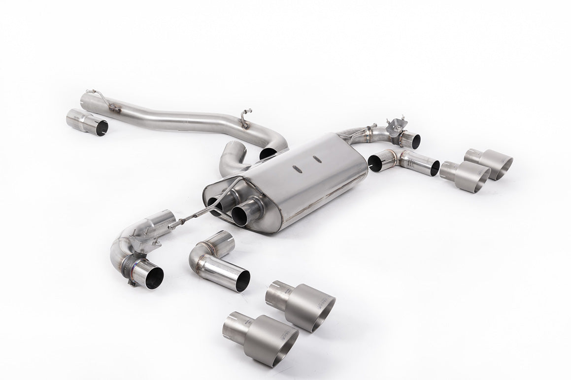 VW Golf R Mk7.5 - 80mm / 3.15 inch Valved Non Resonated (Louder) Race System with Titanium GT-100 Round Tips