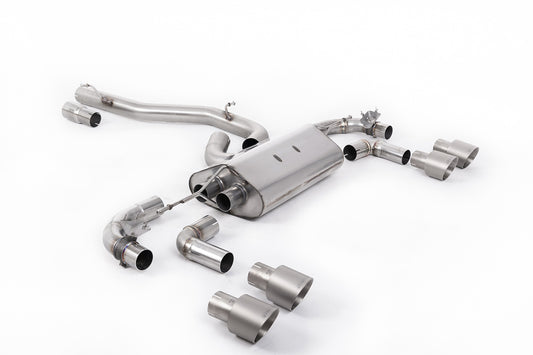 VW Golf R Mk7.5 - 80mm / 3.15 inch Valved Non Resonated (Louder) Race System with Titanium GT-100 Round Tips