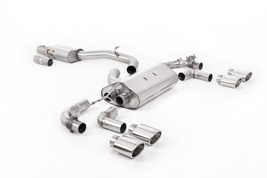 VW Golf R Mk7.5 - 80mm / 3.15 inch Valved Resonated (Quieter) Race System with Polished Oval Tips