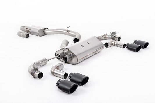 VW Golf R Mk7.5 - 80mm / 3.15 inch Valved  Resonated (Quieter) Race System with Cerakote Black Oval Tips