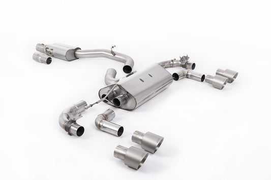 VW Golf R Mk7.5 - 80mm / 3.15 inch Valved Resonated (Quieter) Race System with Titanium GT-100 Round Tips