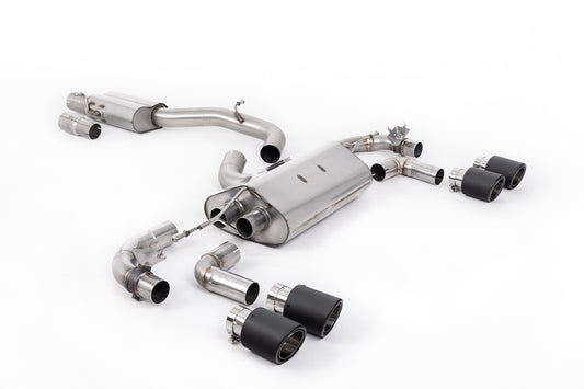 VW Golf R Mk7.5 - 80mm / 3.15 inch Valved Resonated (Quieter) Race System with Carbon JET-100 Round Tips