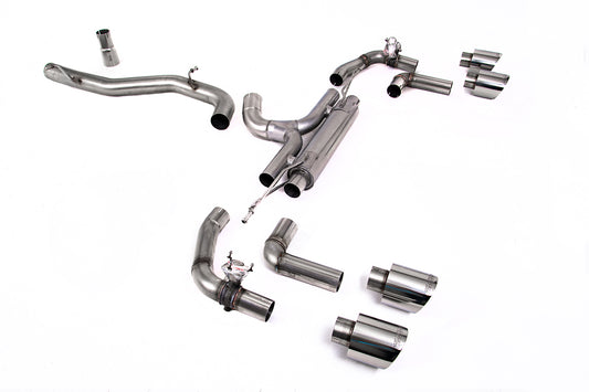 VW Golf R MK8/MK8.5 - 80mm System with Polished Trims (Race System - Loudest)