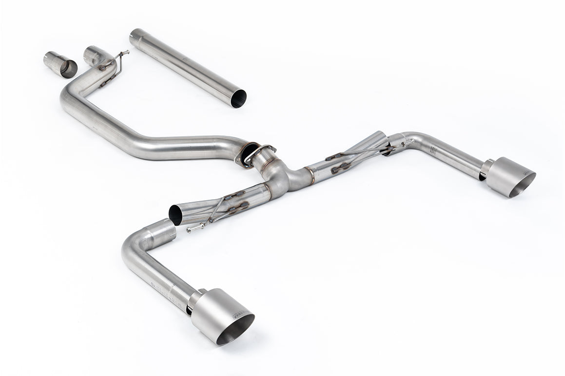 VW Golf GTI Mk8 - 80mm OPF/GPF Back System with Brushed Titanium Trims (Race System - Loudest)