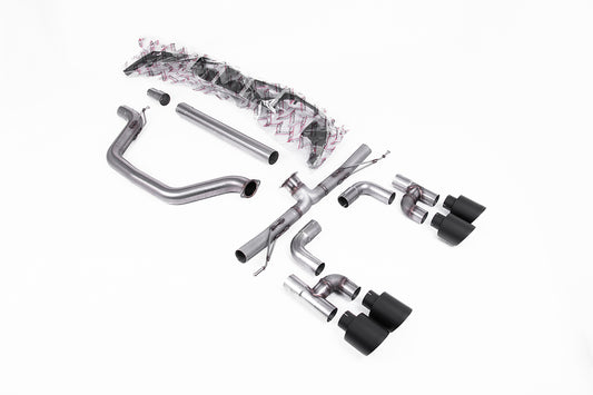 VW Golf GTI Mk8 - Particulate Filter-Back - Golf R Style - Race (Loudest) with Cerakote Black Tips