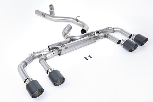 VW Golf R MK8/MK8.5 - 80mm Systems Non Valved with Carbon Tips (Race System - Loudest)